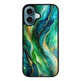 Fluid turquoise and blue Abalone RH0011 iPhone 16 Case Cover