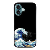 Black japanese wave RH0215 iPhone 16 Case Cover